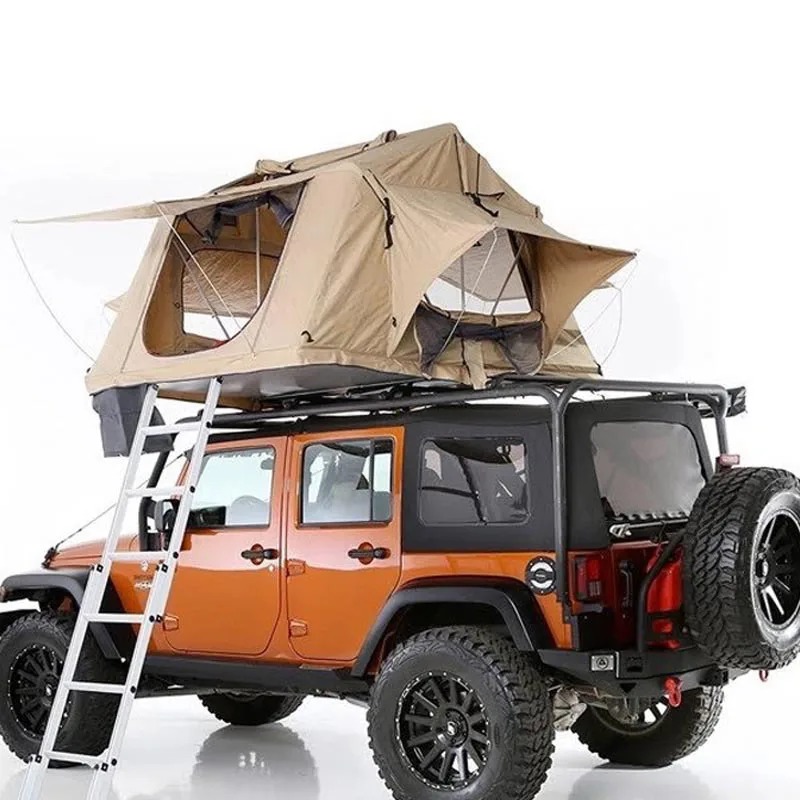 High Quality Four-Season Waterproof Car Roof Top Tent for 2-3 People Fabric with Ladder Accessory for Outdoor Camping